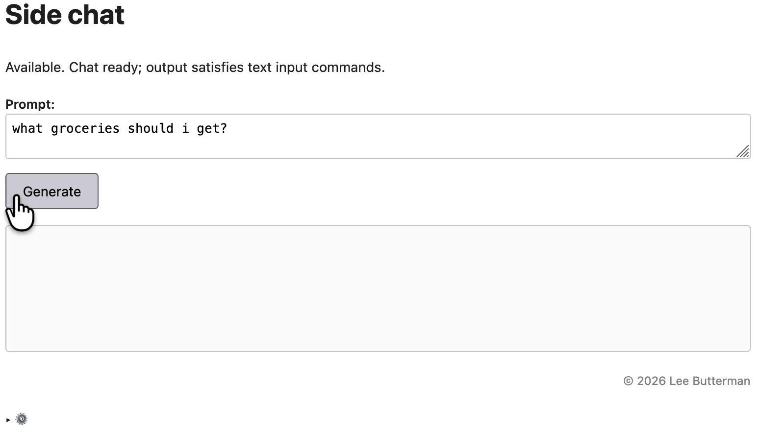 sidechat app generating text